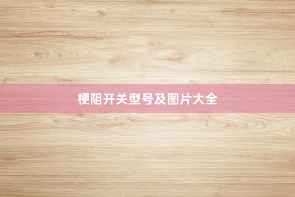 梗阻开关型号及图片大全