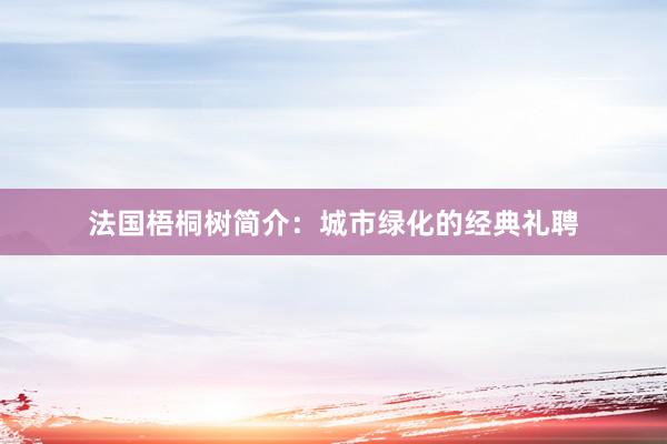 法国梧桐树简介：城市绿化的经典礼聘